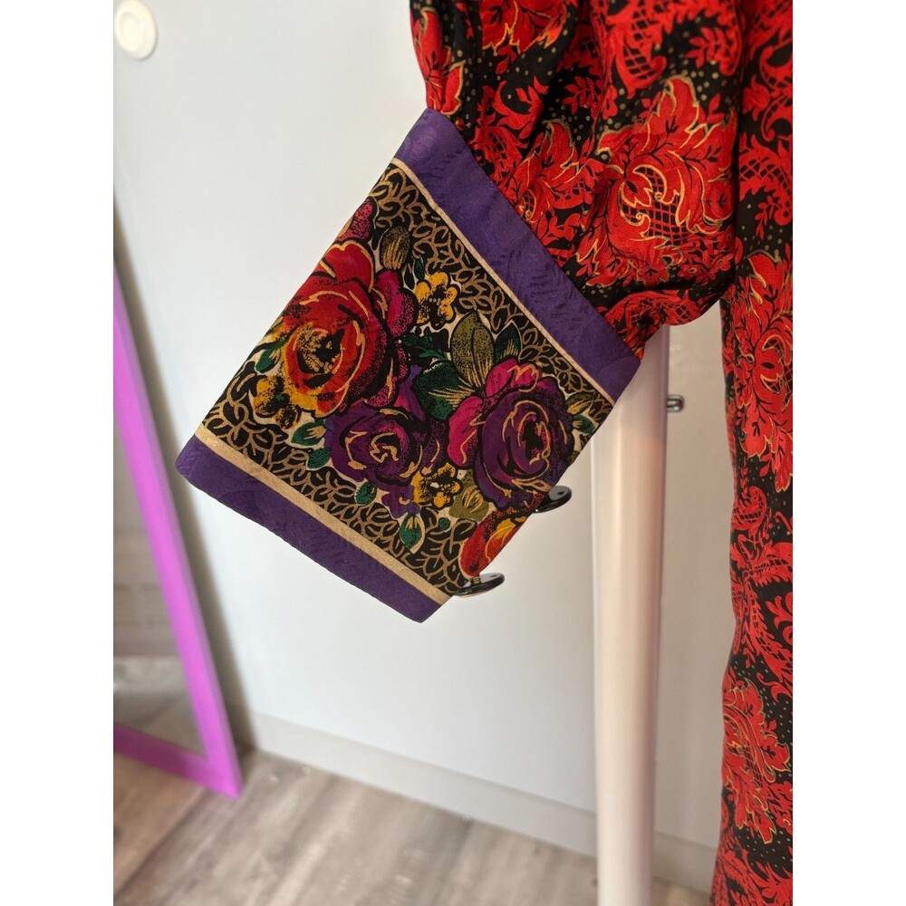 80/90s Saks Fifth Avenue 10 SILK Vintage Richie Freeman for Teri Jon Smock Dress - Picture 7 of 9